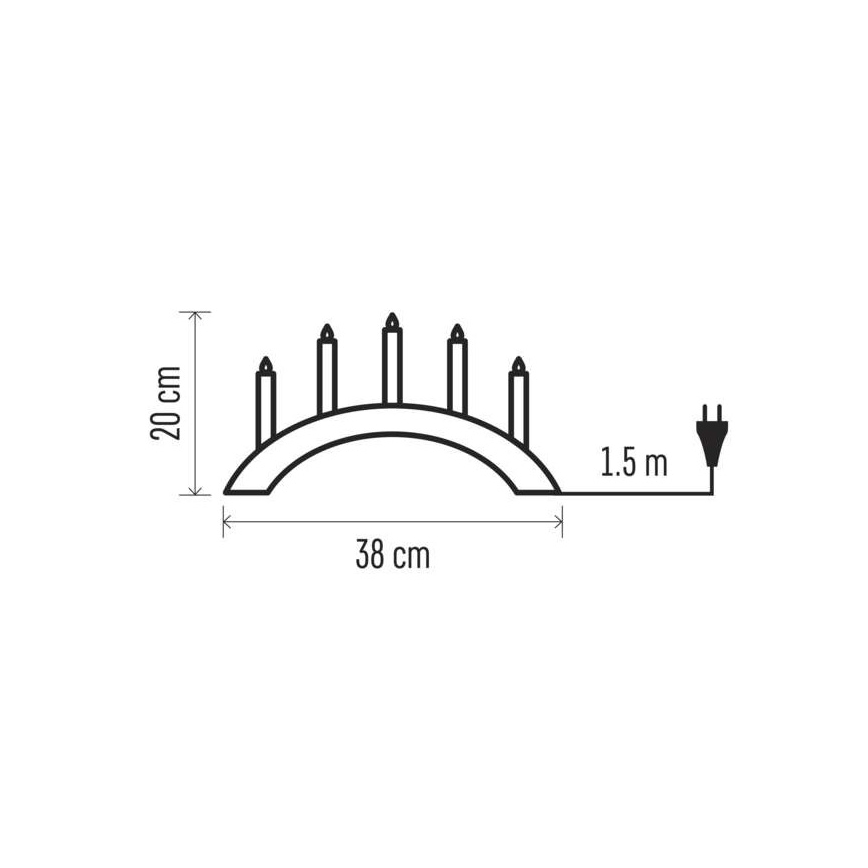 Jõuluteemaline küünlajalg 5xE10/15W/230V valge