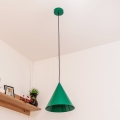 Juhtmega ripplamp ETNA 1xE27/15W/230V, läbimõõt 25 cm, roheline