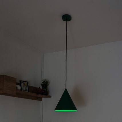 Juhtmega ripplamp ETNA 1xE27/15W/230V, läbimõõt 25 cm, roheline