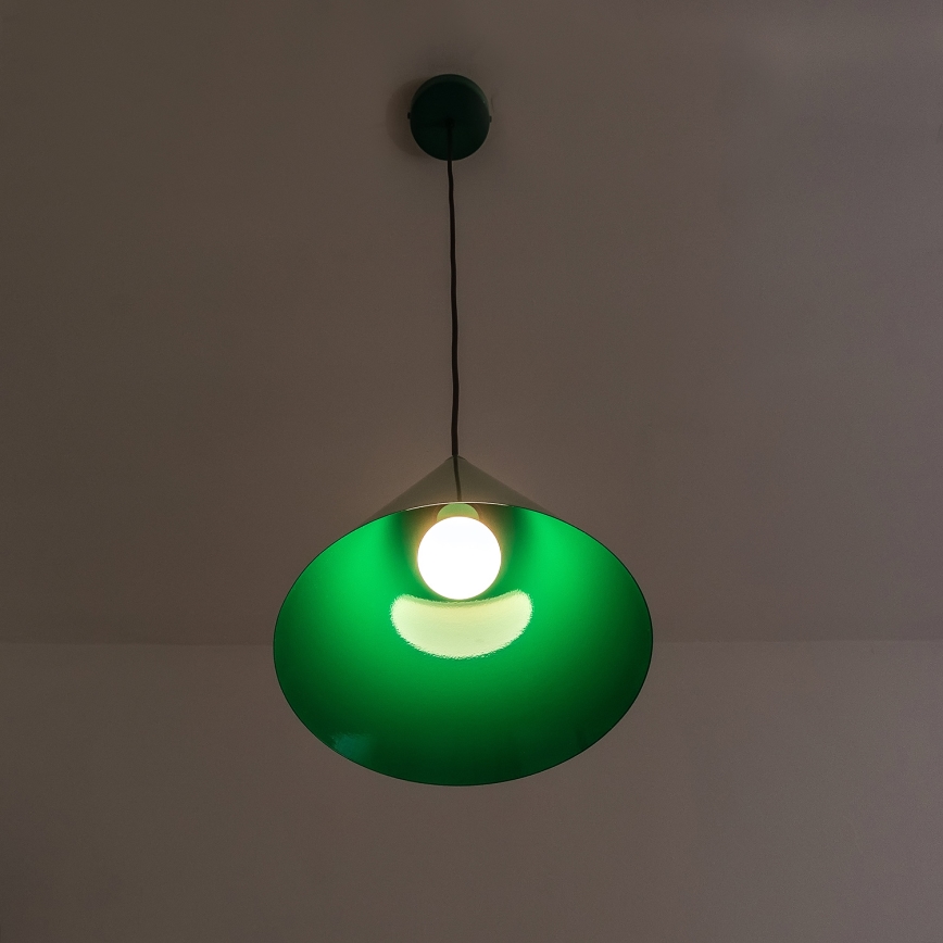 Juhtmega ripplamp ETNA 1xE27/15W/230V, läbimõõt 25 cm, roheline