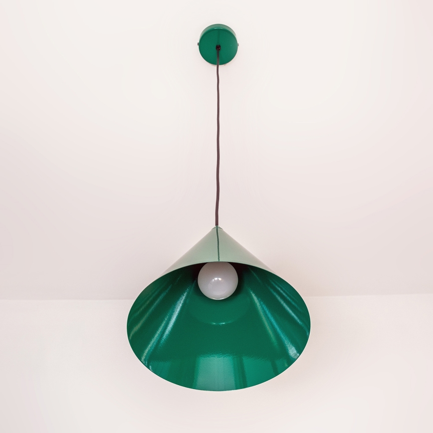 Juhtmega ripplamp ETNA 1xE27/15W/230V, läbimõõt 25 cm, roheline
