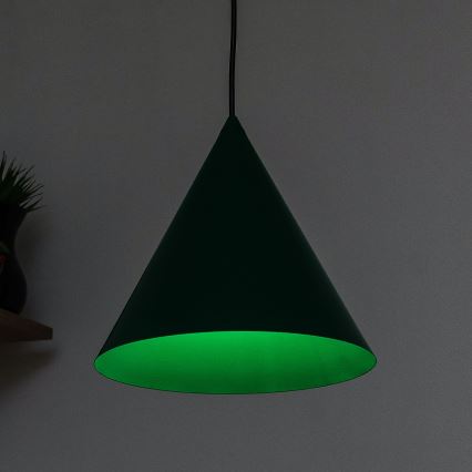Juhtmega ripplamp ETNA 1xE27/15W/230V, läbimõõt 25 cm, roheline