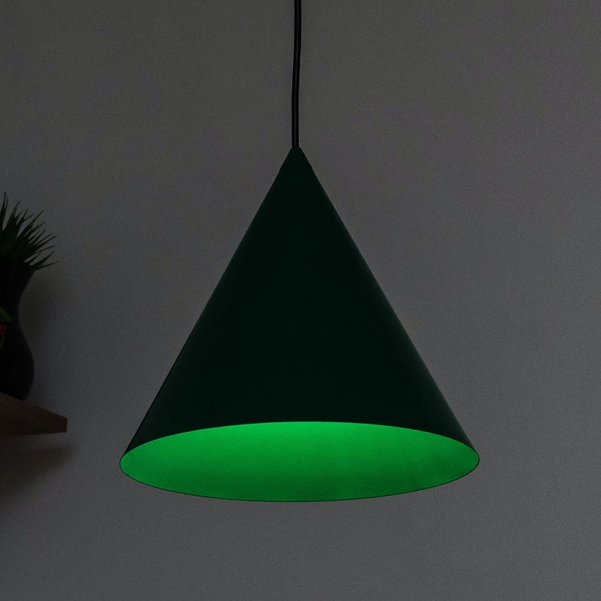 Juhtmega ripplamp ETNA 1xE27/15W/230V, läbimõõt 25 cm, roheline