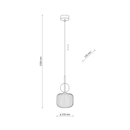 Juhtmega ripplamp SOPHIA 1xE14/10W/230V must/suitsune beež