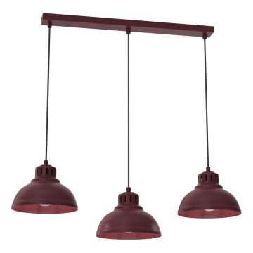 Juhtmega ripplamp SVEN 3xE27/15W/230V burgundipunane