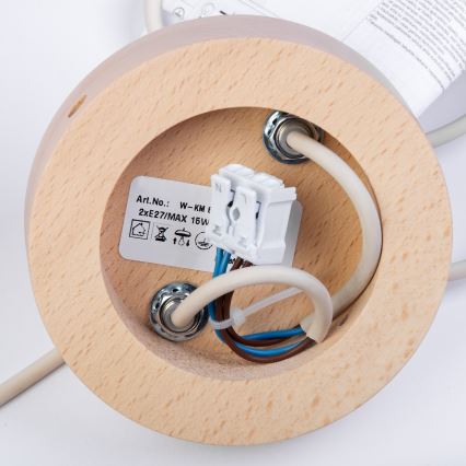 Juhtmega ripplamp WOODSTOCK 2xE27/15W/230V puit/kreem