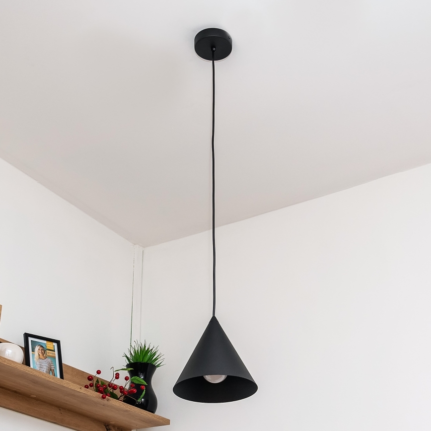 Juhtmega ripplühter ETNA II 1xE27/15W/230V, läbimõõt 18,5 cm, must