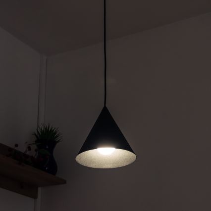 Juhtmega ripplühter ETNA II 1xE27/15W/230V, läbimõõt 18,5 cm, must