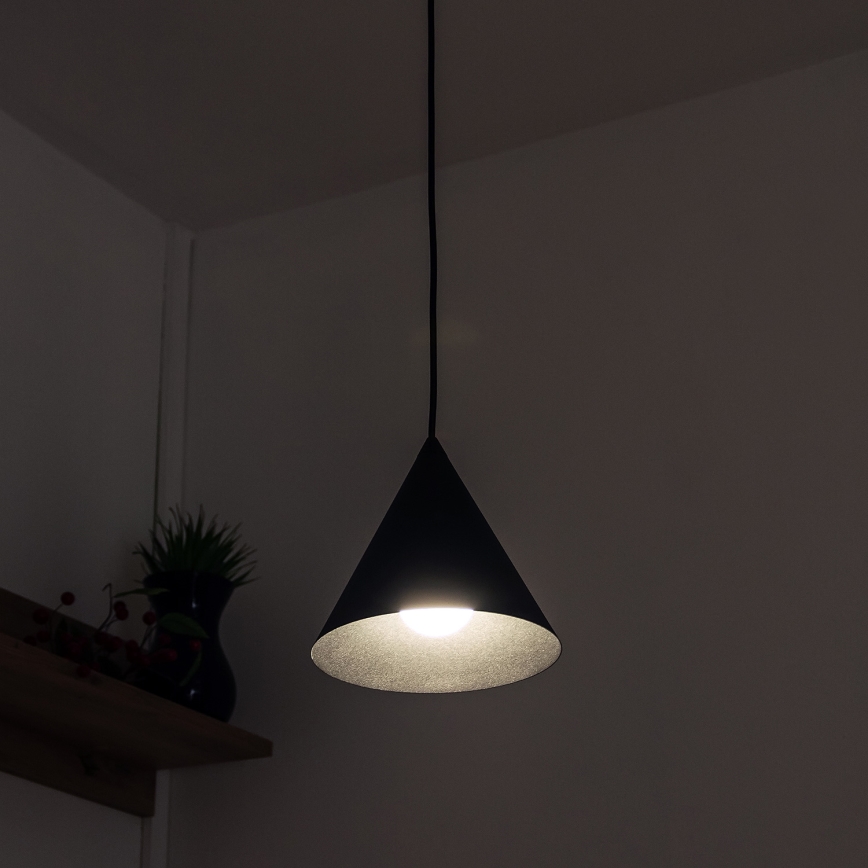 Juhtmega ripplühter ETNA II 1xE27/15W/230V, läbimõõt 18,5 cm, must