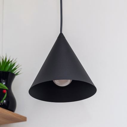 Juhtmega ripplühter ETNA II 1xE27/15W/230V, läbimõõt 18,5 cm, must