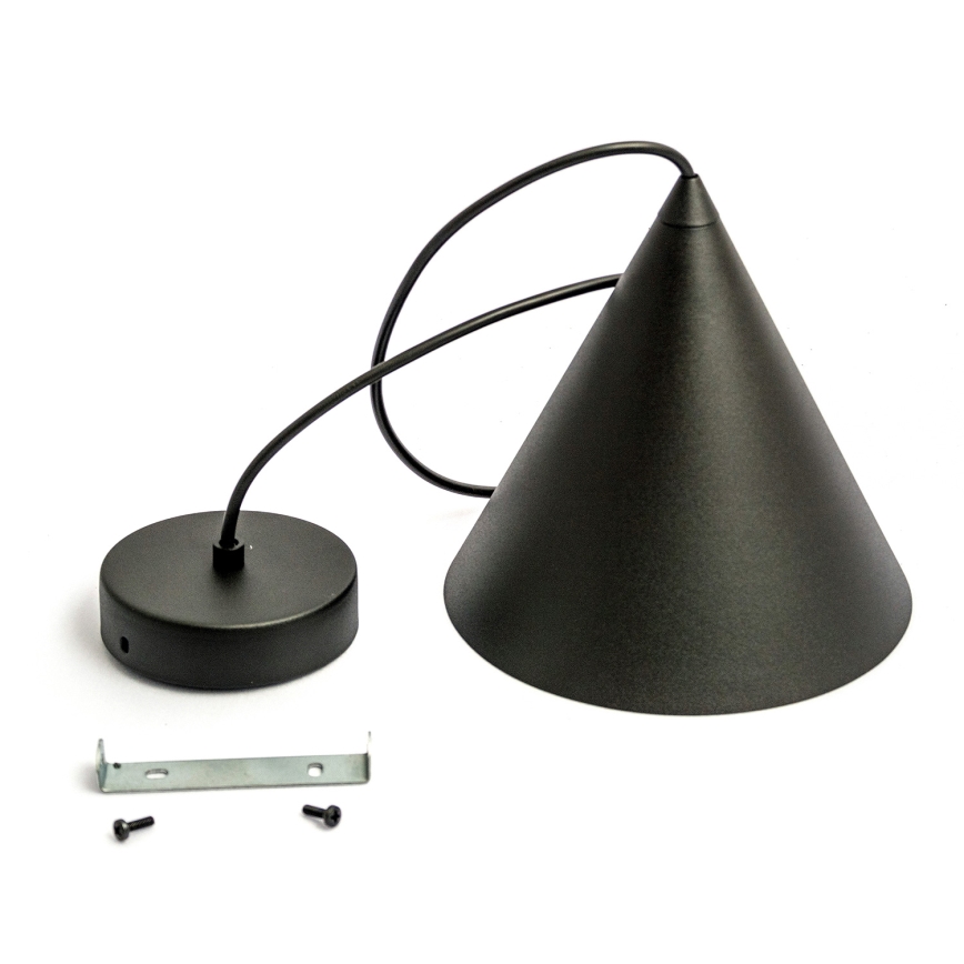 Juhtmega ripplühter ETNA II 1xE27/15W/230V, läbimõõt 18,5 cm, must