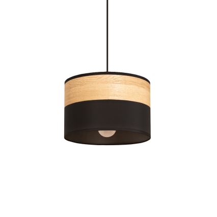 Juhtmega rippvalgusti ALBA 1xE27/15W/230V läbimõõt 20 cm must/pruun