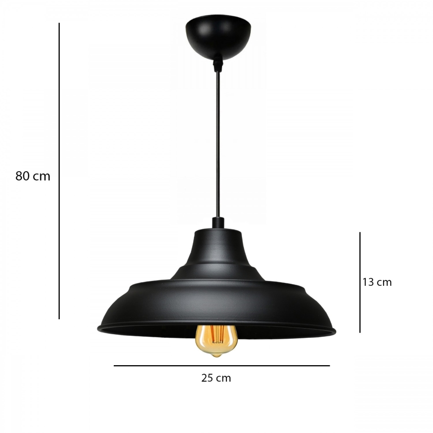 Juhtmega rippvalgusti AYD 1xE27/40W/230V must