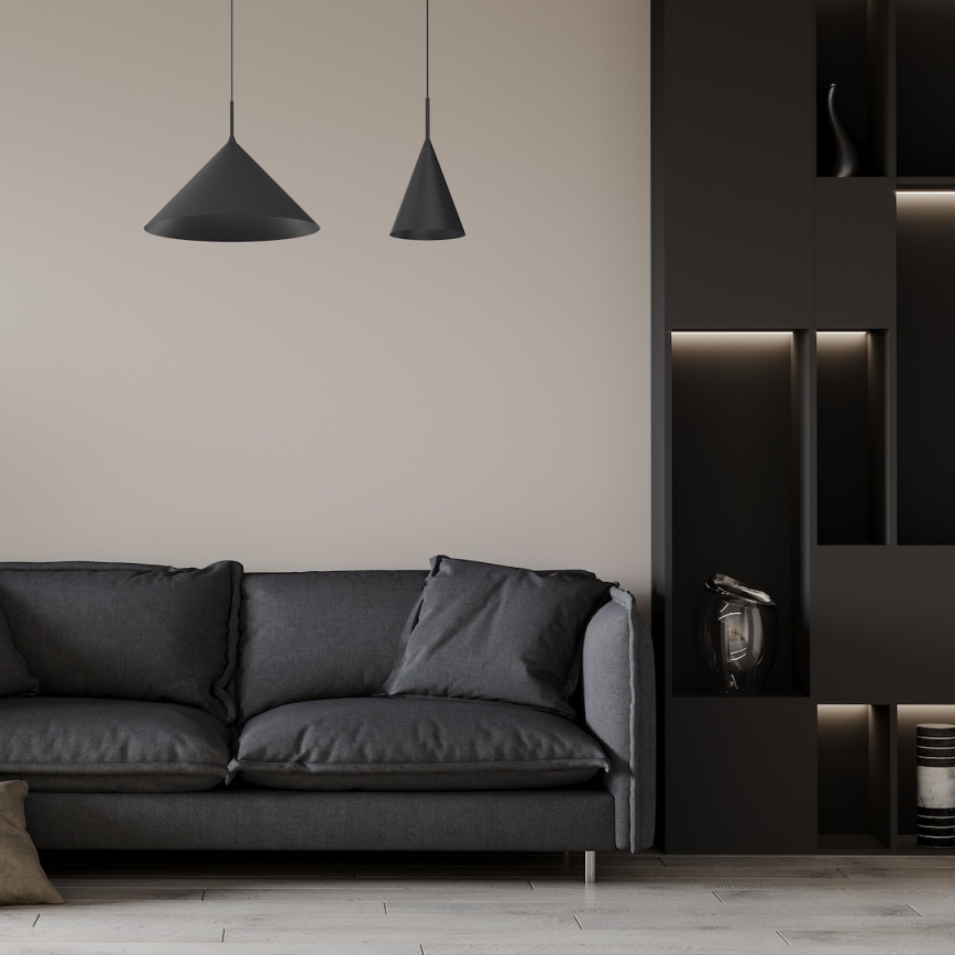 Juhtmega rippvalgusti CAPITAL 1xGX53/15W/230V, läbimõõt 46 cm, must