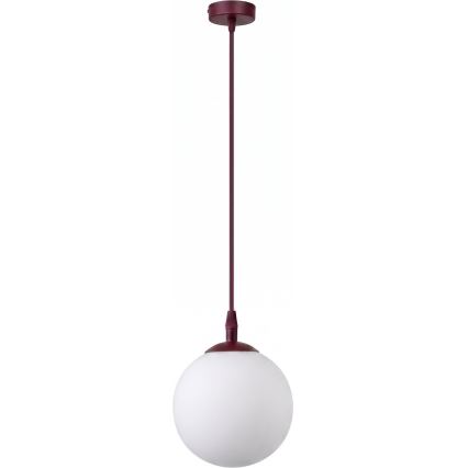 Juhtmega rippvalgusti COSMO 1xE14/10W/230V läbimõõt 14 cm punane/valge