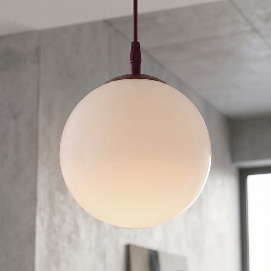 Juhtmega rippvalgusti COSMO 1xE14/10W/230V läbimõõt 14 cm punane/valge