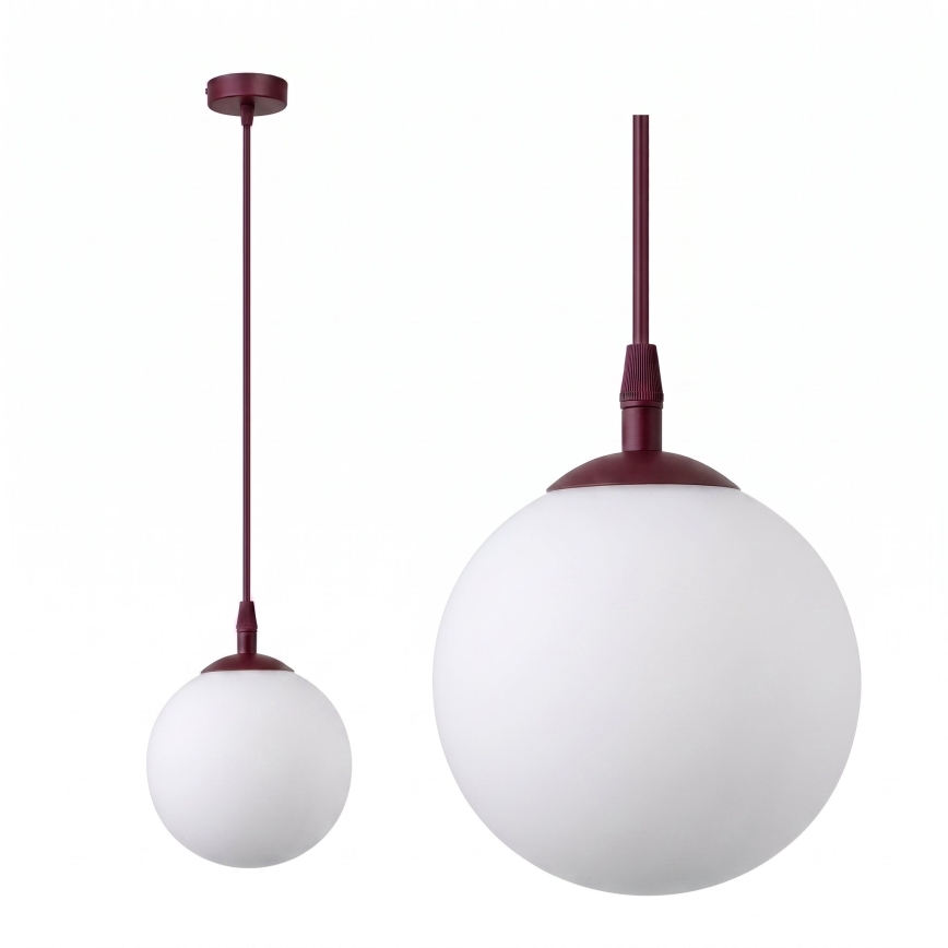 Juhtmega rippvalgusti COSMO 1xE14/10W/230V läbimõõt 14 cm punane/valge