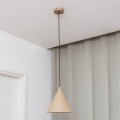 Juhtmega rippvalgusti ETNA 1xE27/15W/230V Ø 25 cm beež