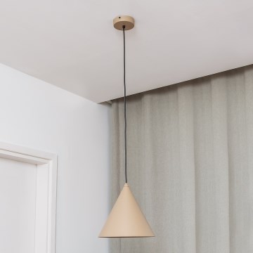 Juhtmega rippvalgusti ETNA 1xE27/15W/230V Ø 25 cm beež