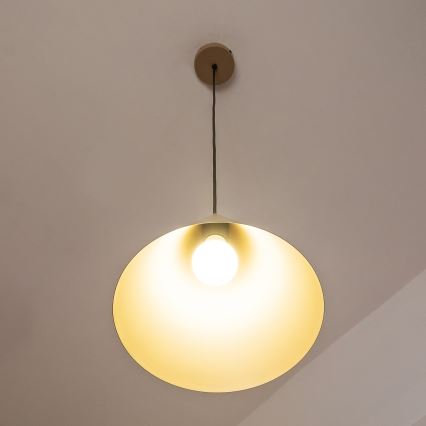 Juhtmega rippvalgusti ETNA 1xE27/15W/230V Ø 25 cm beež