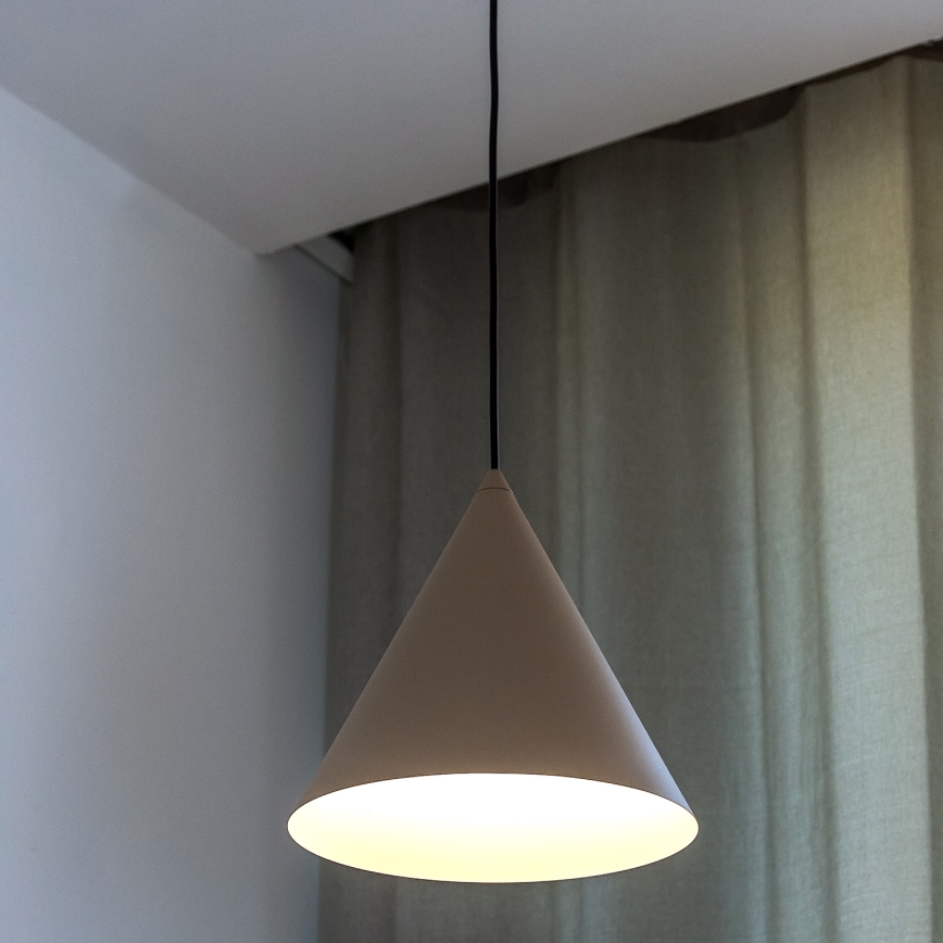 Juhtmega rippvalgusti ETNA 1xE27/15W/230V Ø 25 cm beež