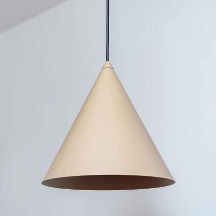 Juhtmega rippvalgusti ETNA 1xE27/15W/230V Ø 25 cm beež