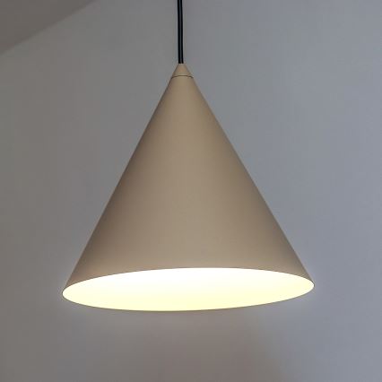 Juhtmega rippvalgusti ETNA 1xE27/15W/230V Ø 25 cm beež
