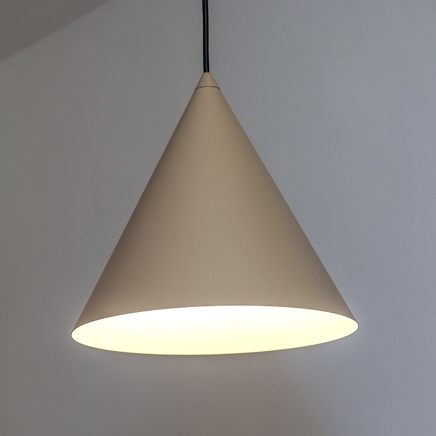 Juhtmega rippvalgusti ETNA 1xE27/15W/230V Ø 25 cm beež