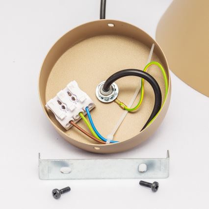 Juhtmega rippvalgusti ETNA II 1xE27/15W/230V Ø 25 cm beež