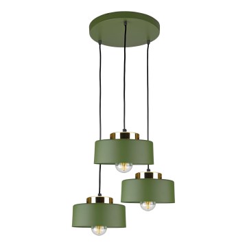 Juhtmega rippvalgusti IGNIA 3xE27/60W/230V, roheline