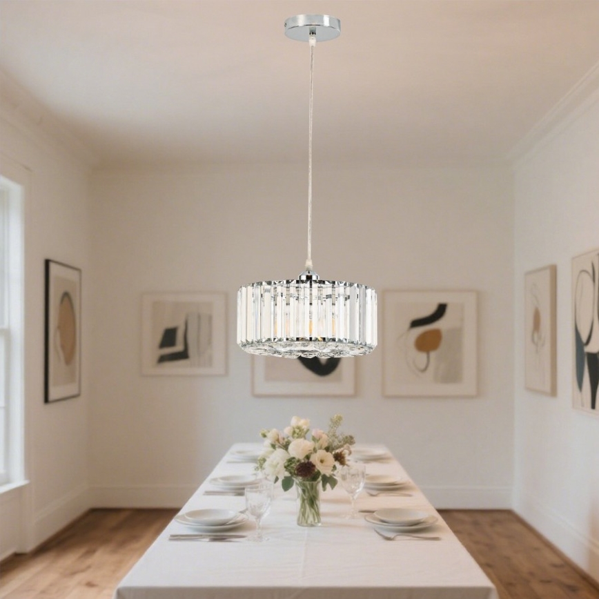 Juhtmega rippvalgusti VETRO 1xE27/60W/230V läikiv kroom