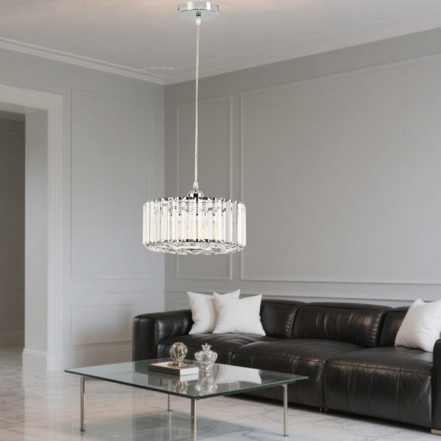 Juhtmega rippvalgusti VETRO 1xE27/60W/230V läikiv kroom