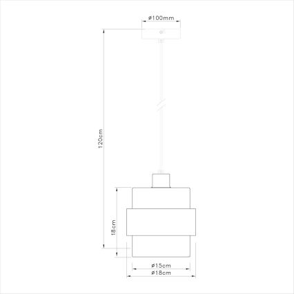 Juhtmel riputatav lühter VALENTINO 1xE27/15W/230V beež/läbipaistev