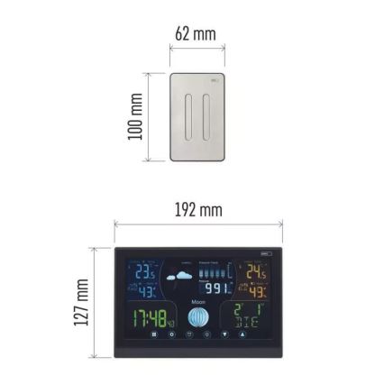 Juhtmevaba ilmajaam koos äratuskellaga 3xAAA/5V + 2xAAA must