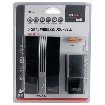 Juhtmevaba uksekell BELL 2xAA must