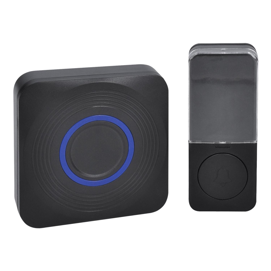 Juhtmevaba uksekell patareiga 3V/3xAAA IP56 must