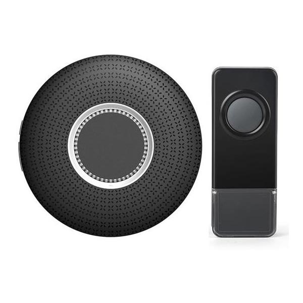 Juhtmevaba uksekell pistikuga 230V/1xA23 IP55 must
