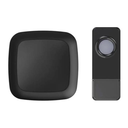 Juhtmevaba uksekell pistikuga 230V/1xA23 IP55 must