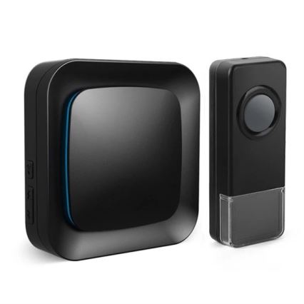 Juhtmevaba uksekell pistikuga 230V/1xA23 IP55 must