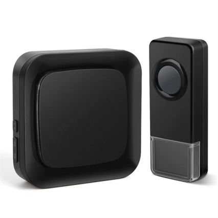 Juhtmevaba uksekell pistikuga 230V/1xA23 IP55 must