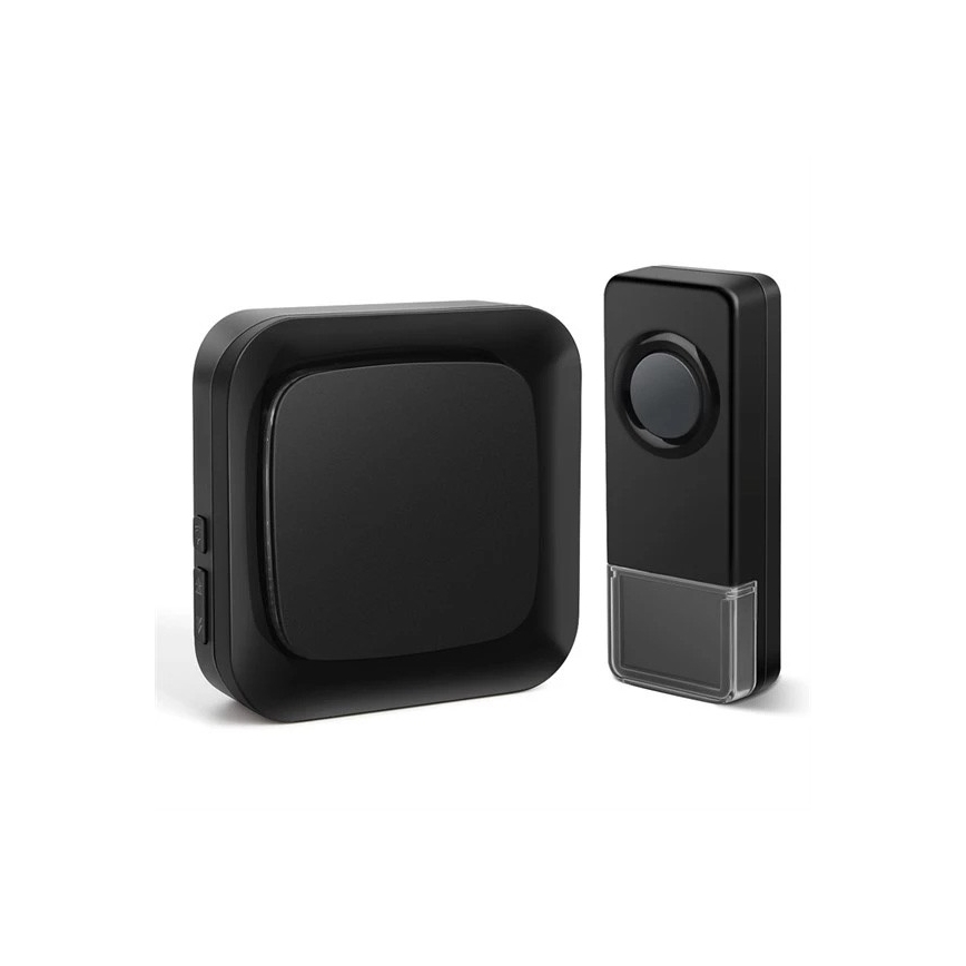 Juhtmevaba uksekell pistikuga 230V/1xA23 IP55 must
