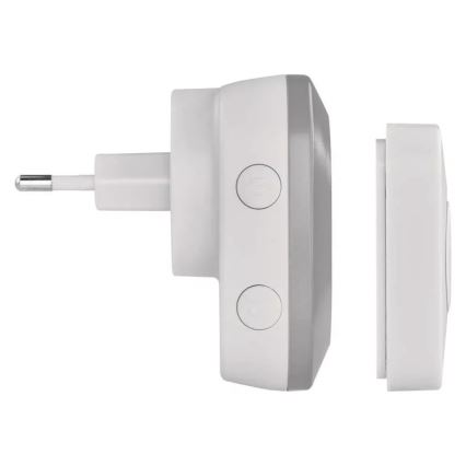 Juhtmevaba uksekell pistikuga 230V + 1xCR2032 IP44 hall