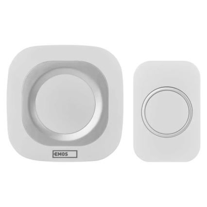 Juhtmevaba uksekell pistikuga 230V + 1xCR2032 IP44 valge