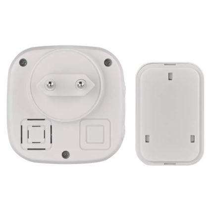 Juhtmevaba uksekell pistikuga 230V + 1xCR2032 IP44 valge