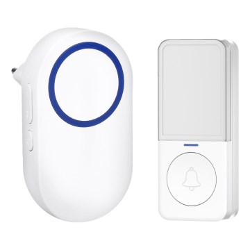 Juhtmevaba uksekell pistikuga 230V IP56 valge