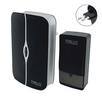 Juhtmevaba uksekell pistikuga PIEZO BELL 230V IP40 must