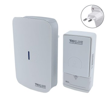 Juhtmevaba uksekell pistikuga PIEZO BELL 230V IP40 valge