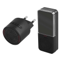 Juhtmevaba uksekell pistikupessa 230V + 1xCR2032 must