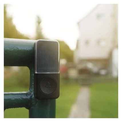 Juhtmevaba uksekell pistikupessa 230V + 1xCR2032 must