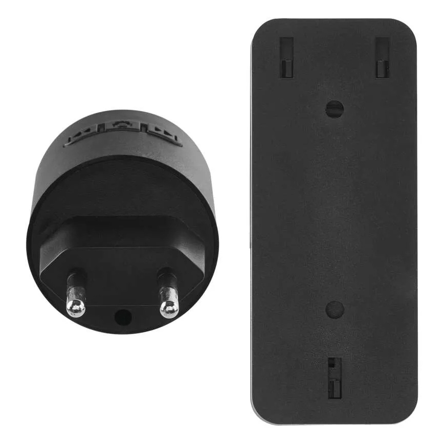 Juhtmevaba uksekell pistikupessa 230V + 1xCR2032 must